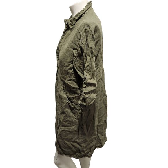 Elena Baldi Tunic Shirt Dress Womens SZ XL Linen Lagenlook Oversized Granola - Picture 5 of 5